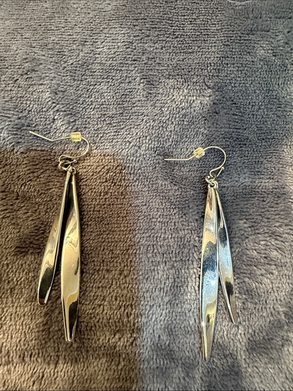 Elegant Silver Double Drop Dangle Earrings